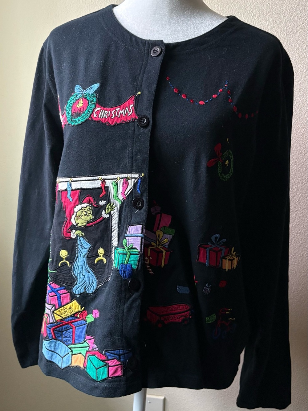 Rare vintage 2002 Michael Simon Exclusive for Dr. Seuss Christmas button-up top